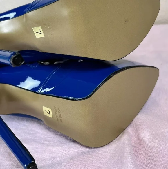 LeatherWorks of London Platform boots!!! Blue 💙 Patent Leather
